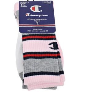Champion Women's 3 Pack Crew Socks Multicolor